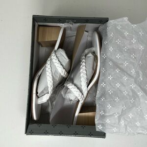 Sun + Stone White Braided Sandals